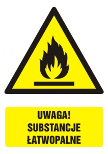 Uwaga! Substancje łatwopalne GF061  21x29,7 cm