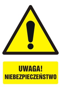 Uwaga niebezpieczeństwo GF066  21x29,7 cm 